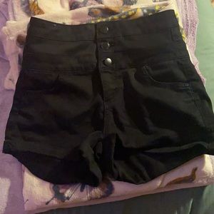 high waisted black shorts